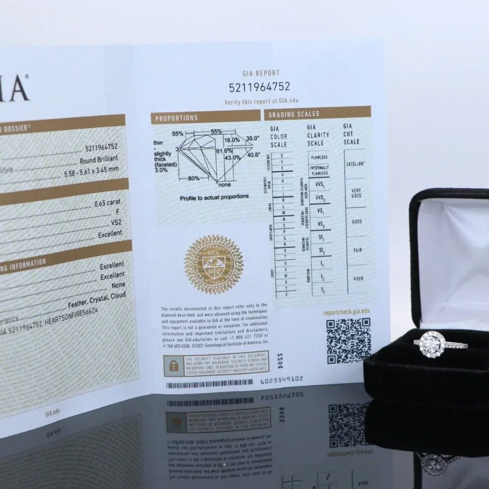 20865 Hearts On Fire Transcend 18K White Gold 0.65 F VS2 Diamond Engagement Ring - Picture 2 of 7